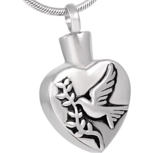 11.11 love Bird Heart Cremation Jewelry Pendant Keepsake Memorial Urn Necklace Funnel Jewelry for Animal Ashes
