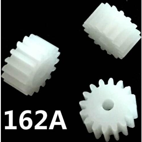 162A 162.5A 163A Modulus 0.5 Pinion 16 Teeth OD=9mm Hole=2mm/ 2.5mm/ 3mm Shaft Tight POM Plastic Gear Toy Model Gear 100pcs/lot