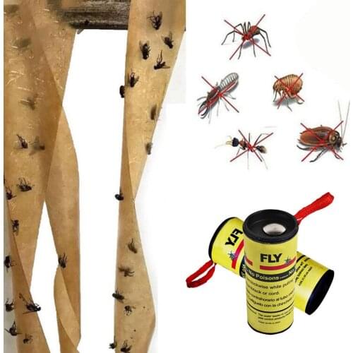 16 Rolls Sticky Fly Paper Eliminate Flies Insect Bug Glue Paper Catcher Trap 4 cards sticky fly stickers flying insects