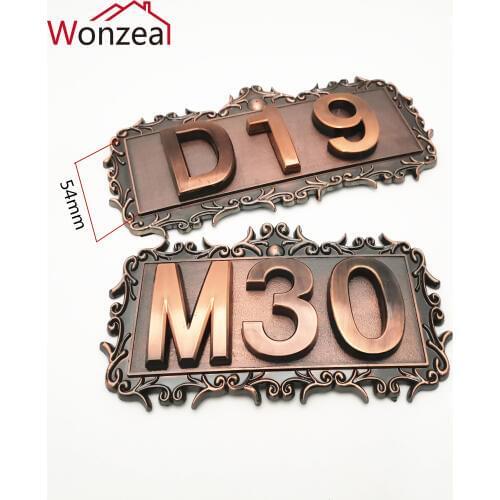 2/3/4 Digits ABS Plastic Customized Door Plates For Home Gates Hotel Room Personalized House Number Stickers Door Number Sign