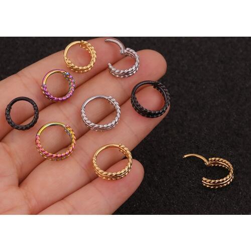 2020 New 1Pc 8mm/10mm Stainless Steel Twist Hoop Cartilage Earring Helix Tragus Daith Conch Rook Snug Ear Piercing Jewelry