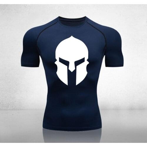 2021 High-End Summer Sparta Rashguard New Fashion Casual Short Sleeves Round Collar T-Shirt Simple Compress Fitness Sports Top