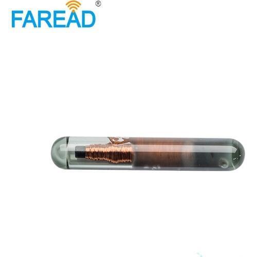 X60pcs 134.2KHZ RFID glass tag 1.4*8mm RFID animal microchip EM4305 ISO11784 ISO11785 ICAR Ceritification embeddable transponder