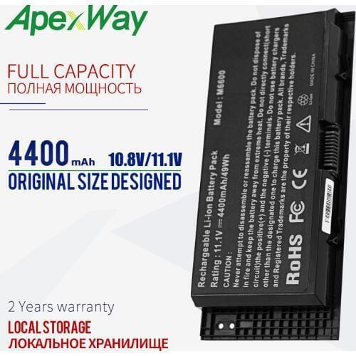 ApexWay 11.1V 4400mAh battery for DELL Precision FV993 PG6RC R7PND N71FM OTN1K5 M4600 M4700 M4800 M6600 M6700 M6800 R7PND