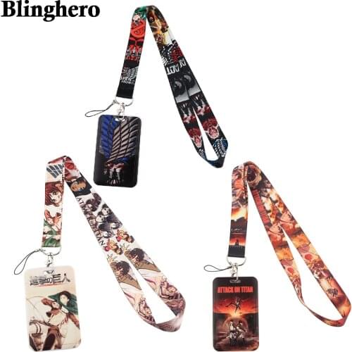 CB127 Anime Creative Neck Strap Card Bus ID Holder Name Credit Card Holder Women Men Bank Identity Badge With Lanyard