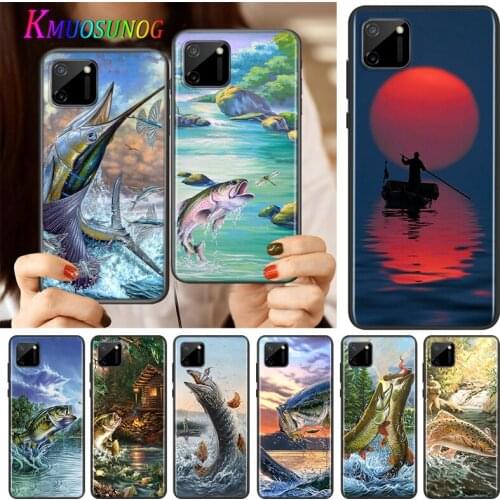 Bass Fishing Lake Sunset Silicone Cover For Realme V15 X50 X7 X3 Superzoom Q2 C11 C3 7i 6i 6s 6 Global Pro 5G Phone Case