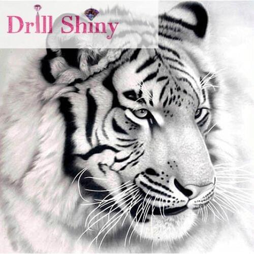CNA 5D DIY Diamond Embroidery Tiger Painting Full Mosaic Diamond Animal Picture 3D Cross Stitch Kits Home Embroidery Decor
