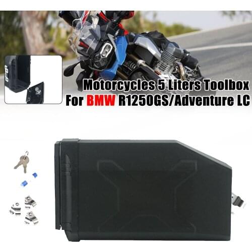 For BMW GS1250 R1250 ADV LC R1250GS R 1250GS 2018 20019 2020 2021 Decorative Plastic Toolbox 5 Liters Tool Box Left Side Bracket
