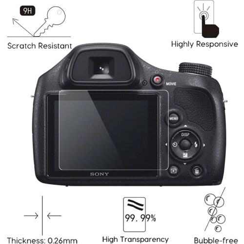 For Sony DSC H400 0.3mm 2.5D 9H Clear Tempered Glass Screen Protector Digital Camera LCD Anti-Scratch DSLR Film