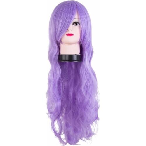 Purple Wig Fei-Show Synthetic Heat Resistant Fiber Lilac Color Carnival Peruca Cos-play Long Curly Hair Female Salon Hairpiece