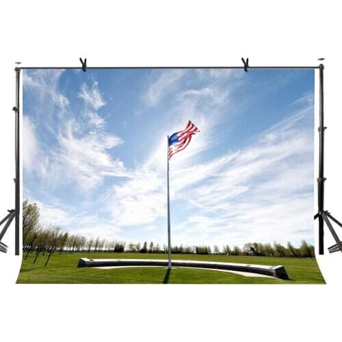150x220cm American Flag Backdrop Sky Meadow American Flag Remembrance Day Photography BackgroundPhoto Screen