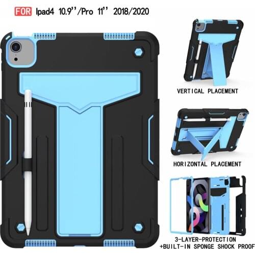 Hybrid Heavy Duty Tablet Case For Apple Ipad Pro 11 2020 Shockproof Rugged Armor Case For Ipad Pro11 2020 Kickstand Holder Cover