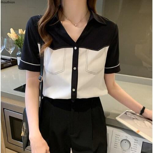 Houthion Black And White Blouses