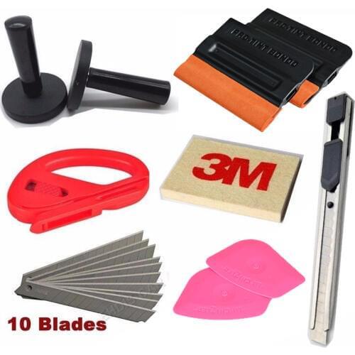 10 in1 Car Wrap Application Tool Pro-Tint Bondo Scratch-less Squeegee + Magnet