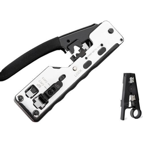 Combo Network Rj45 Tool Telecom Crimping Crimper For Rj45 Cat7 Cat6A Cat6 Cat5 Rj11 Rj12 Modular Plugs Metal Clips Pliers Tool