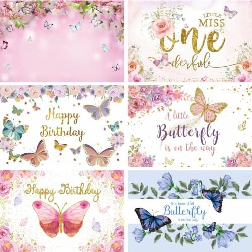 Laeacco Dreamy Spring Flower Polka Dots Butterfly Photography Backdrop Light Bokeh Photozone Baby Shower Background Photo Studio