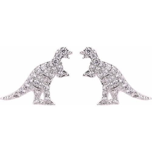 Lureme Post Pave Crystal Dinosaur Earrings for Women and Girls