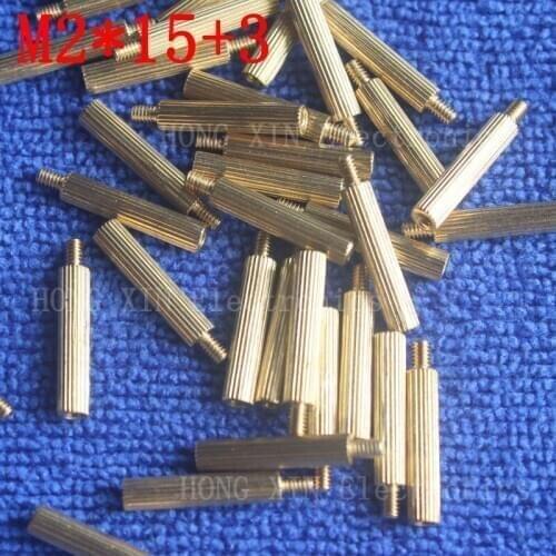 M2*15+3 10Pcs brass Standoff 15mm Spacer Standard Male-Female brass standoffs Metric Thread Column High Quality 10 piece sale