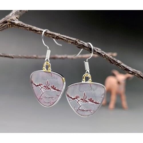 Trendy Shell Resin Stone Earrings Chic Jewelry Dual Color Metal Sweet Wedding Earrings boucle d'oreille