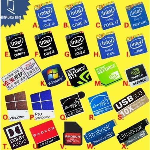 Original 6 7 8th generation Intel i3 i5 i7 Celeron intel Xeon Pentium processor Dolby sticker label