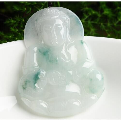 White bottom fluttering jade Guanyin pendant burmese jade A cargo jade Bodhisattva pendant pendant jade pendant man