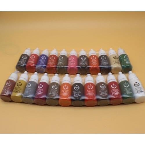 Pro Permanent Makeup Pigment Set Tattoo Ink Cosmetic 15ml For Tattoo Microblading Eyebrow Lip Makeup Machine