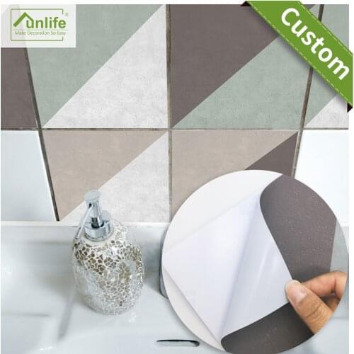 Funlife Self adhesive Waterproof Concrete Slanting Lattice Tiles Kitchen bathroom Furniture Tile Sticker 10/15/20/25/30cm TS041