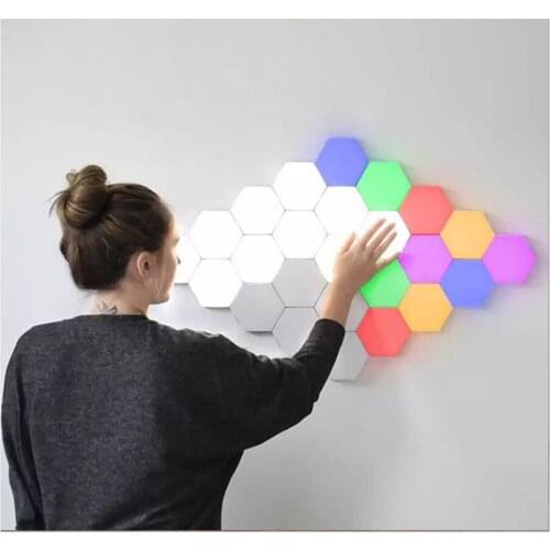 Touch Wall Lamp Creative Honeycomb Modular Assembly Helios Quantum lamp LED Magnetic decoration Wall Light Bedroom Lamp