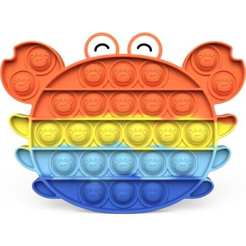 Silicone Educational Puzzle Fidget Toy Push Bubble Anti-stress Special Need Crab Lobster Sensory Push Bubble Fidget Toys