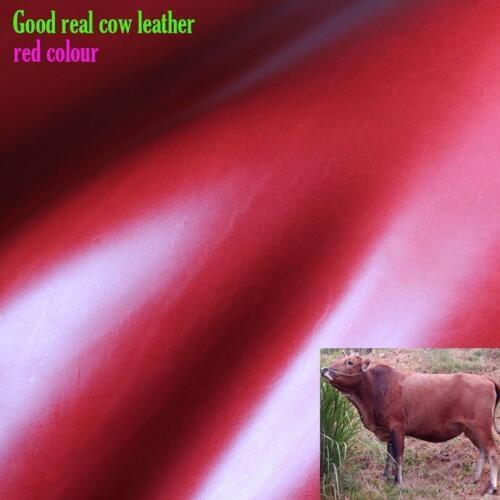 Good 2mm Thick Red Genuine Cow Leather Fabric Cow Skin Fabric Real Cow Leather Quilting Patchwork Sewing Diy belt Bag Material