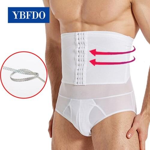 YBFDO New High Waist Tummy Briefs Men Body Shaper triangle Breathable Slimming Abdomen Tuck Pants Compression Breasted Shorts