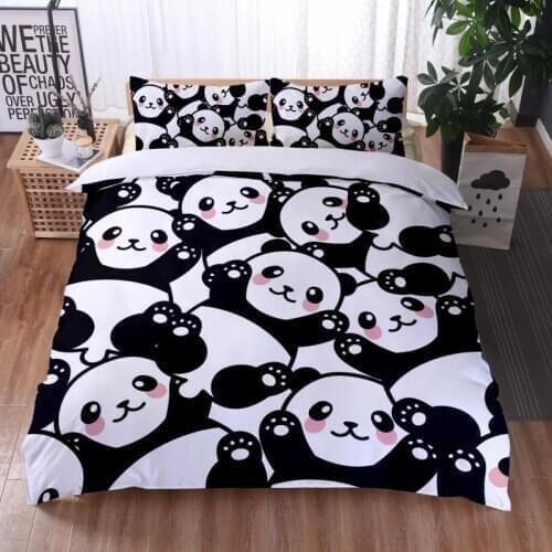 3D Printing Panda Comfort Bedding Set Duvet Cover Pillowcase Home Textile Bedroom Supplies Twin Full Queen King Size
