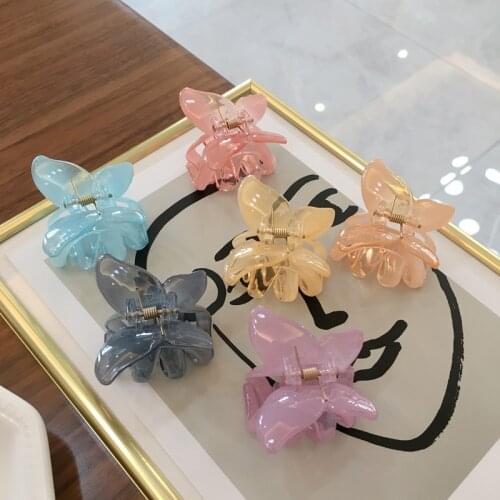 Mini Butterfly Hair Claws Acrylic Sweet Hair Ornament Clip Colorful Hairpins Fashion Hair Accessories for Women Girls Cute New
