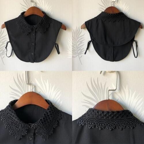 Lady Embroidery Detachable Faux Fake Shirt Collar Necklace Removable Choker