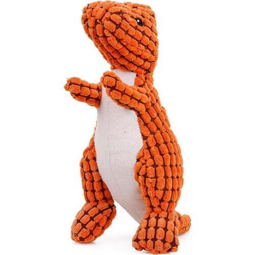 Pet Dog Chew Toys Bite-Resistant Plush Dinosaur Shaped Pet Squeaky Toy Vocal Dog Toy Cartoon Dinosaur Sound Toys Pet Supplies