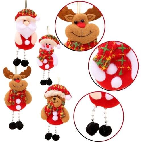 1/3/4pcs Christmas Santa Claus Deer Hanging Ornaments Pine Cone Xmas Doll Gifts Christmas Tree Pendant Decorations