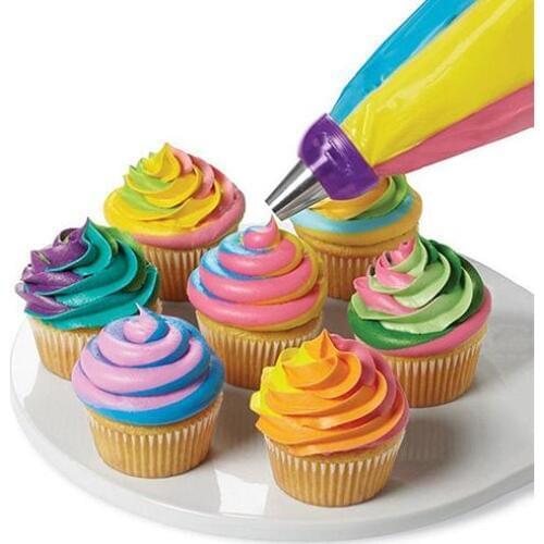 1pc Useful Silicone Icing Piping Bag Nozzle Converter 3 Hole 3 Color Cream Coupler Cake tips DIY Cake Decorating hot 2019