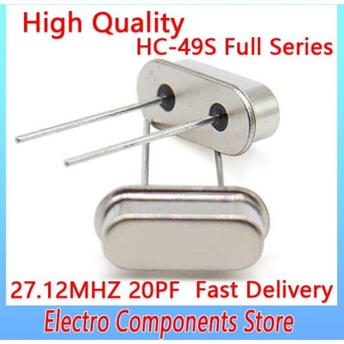 10PCS 27.120M 27.120MHZ 27.12MHz Quartz Crystal Resonator Passive Oscillator DIP-2 HC-49US 2Pin HC-49S 20PF ±20PPM Resonators