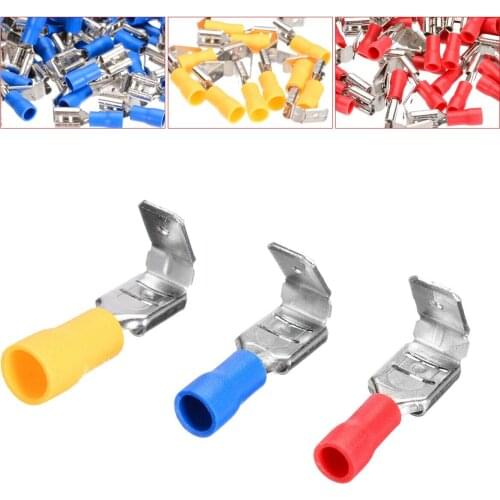 100 pcs Insulated Piggyback Spade Crimp Terminal Connectors Assorted Shoulder-back type insulated male and female plug