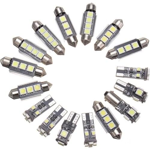 16pcs/Set White Car LED Canbus Interior Lighting Lamp Makeup Mirror light Reading lights Package For VW Passat B6 2006-2010