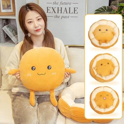 40cm Creative Bread Shapes Cartoon Cushion Home Office Sofa Decoration Round Seat Cushions Thickening Children Toy Mat
