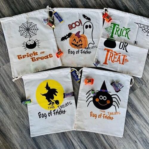 5pcs Trick or Treat Pumpkin spider witch Candy Goodie Bag kids boy girl gift Halloween party birthday table decoration supplies