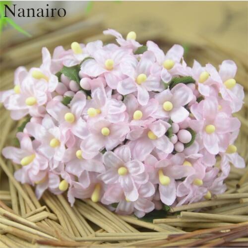 72pcs/lot Mini Artificial Silk Baby Breath Flower Bouquet Table DIY Scrapbooking Wedding Decorations Handmade Garland Craft