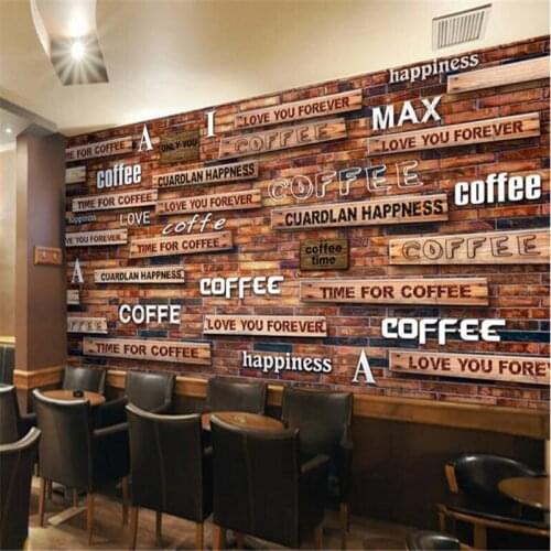 Beibehang Custom non-woven wallpaper 3D nostalgic coffee tooling three-dimensional wood wood grain background wall