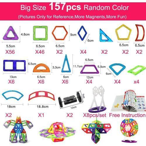 Big Size Magnetic Blocks Magnetic Designer Construction Model & Building Toys Brick Enlighten Bricks Magnetic Toys for Children