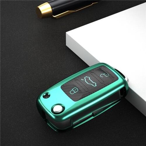 Carbon fiber pattern all-inclusive TPU car key case for VW Golf Bora Jetta POLO GOLF Passat Skoda octevia A5 Fabia seat Leon new