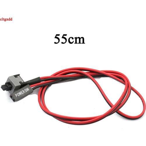 Cltgxdd 1pcs 55cm Desktop Computer PC Case Power Cable SW Re-starting Switch Reset Key Button + on/off Switch Connector Adapter