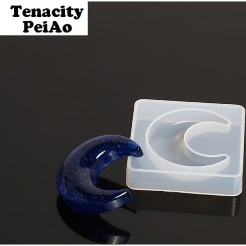 Liquid Silicone Mold for DIY Resin Decorative Craft Moon Star Epoxy UV Resin Molds for Pendants Jewelry Making Tools