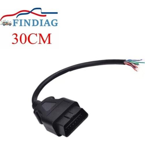 Wire Diagnostic Cable Tool OBD Cable OBDII Auto Scanner Cables 30CM ODB2 16 Pin OBD2 Adaptor Opening Male Plug Cable Connector