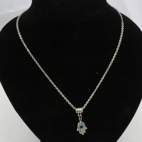 Hot ! 2pcs Fatima Hamsa Hand Turkish Blue Eye Necklace Charm Pendant nm546